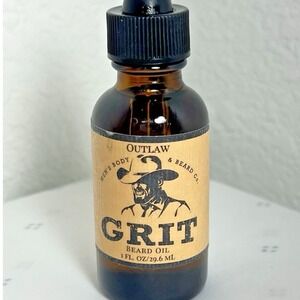 Outlaw Grit Beard Oil 1oz‎ Mens Body & Beard Co Natural Jojoba Castor Almond Oil